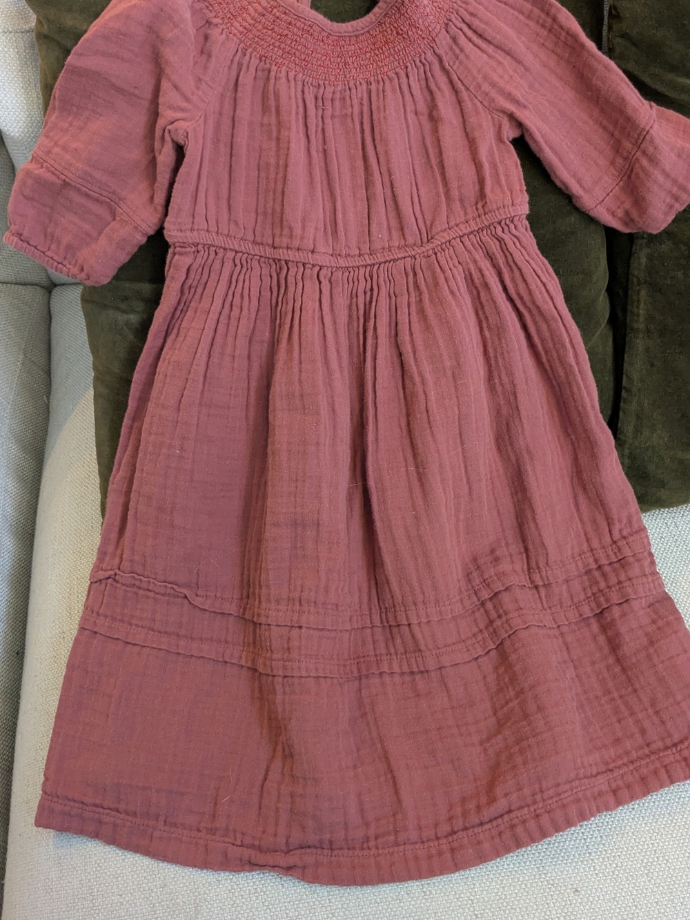 Old Navy Mauve Pink Smocked Yoke Cotton Dress